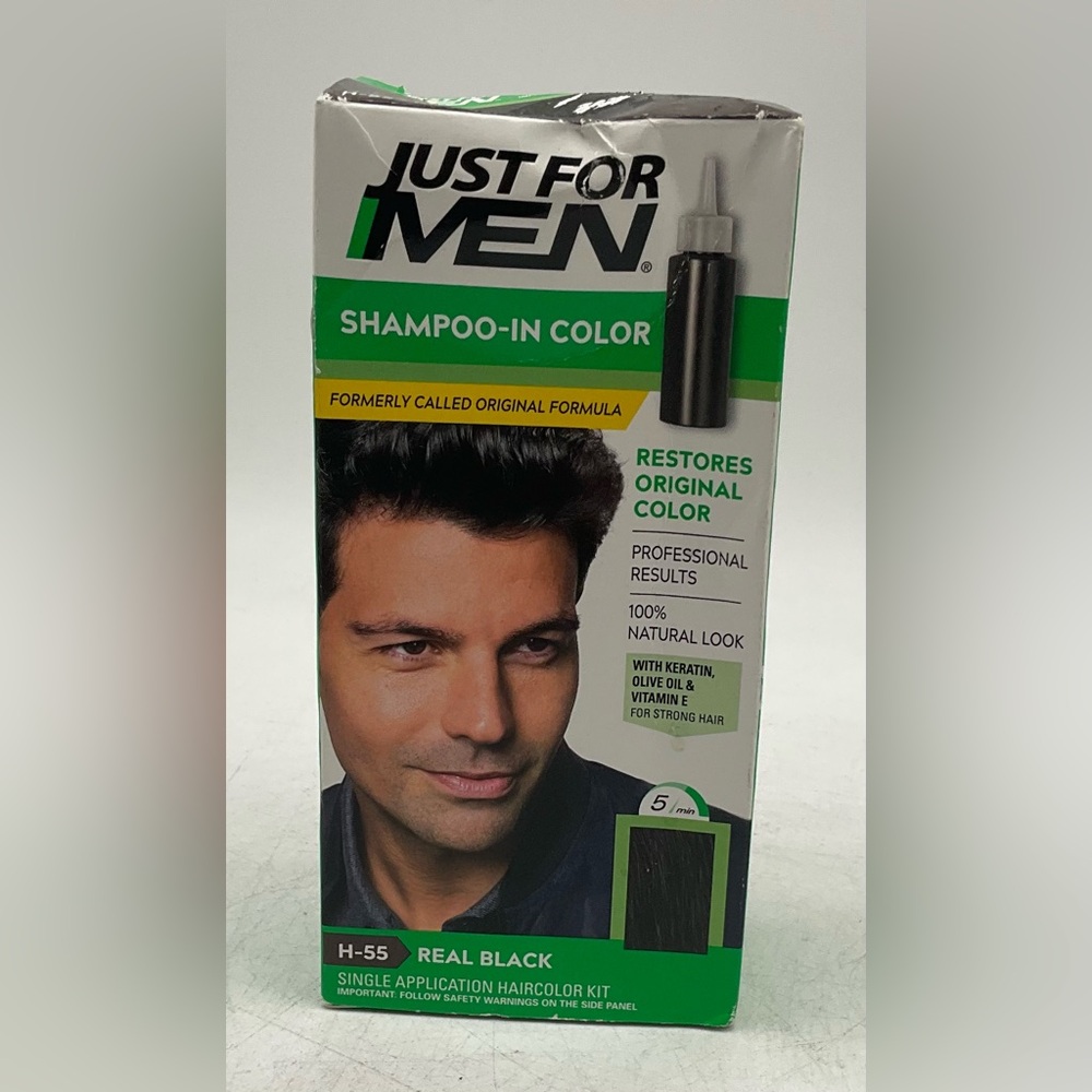Just For Men Shampoo In Color Real Black H- 55 New